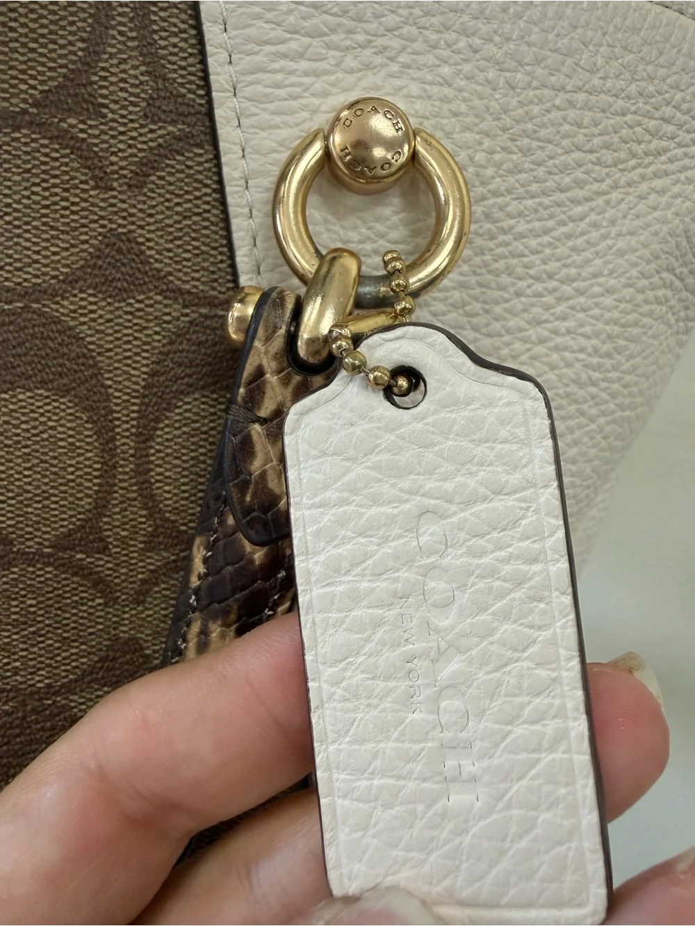 COACH Kacey Satchel colorblock signatute canvas